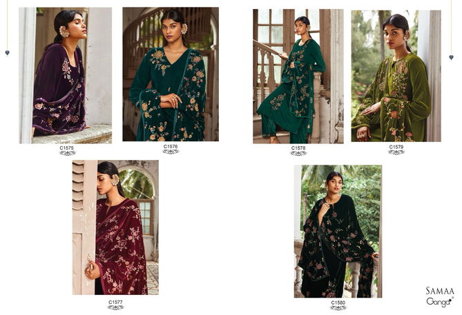 Samaa By Ganga Heavy Velvet Wedding Salwar Suits